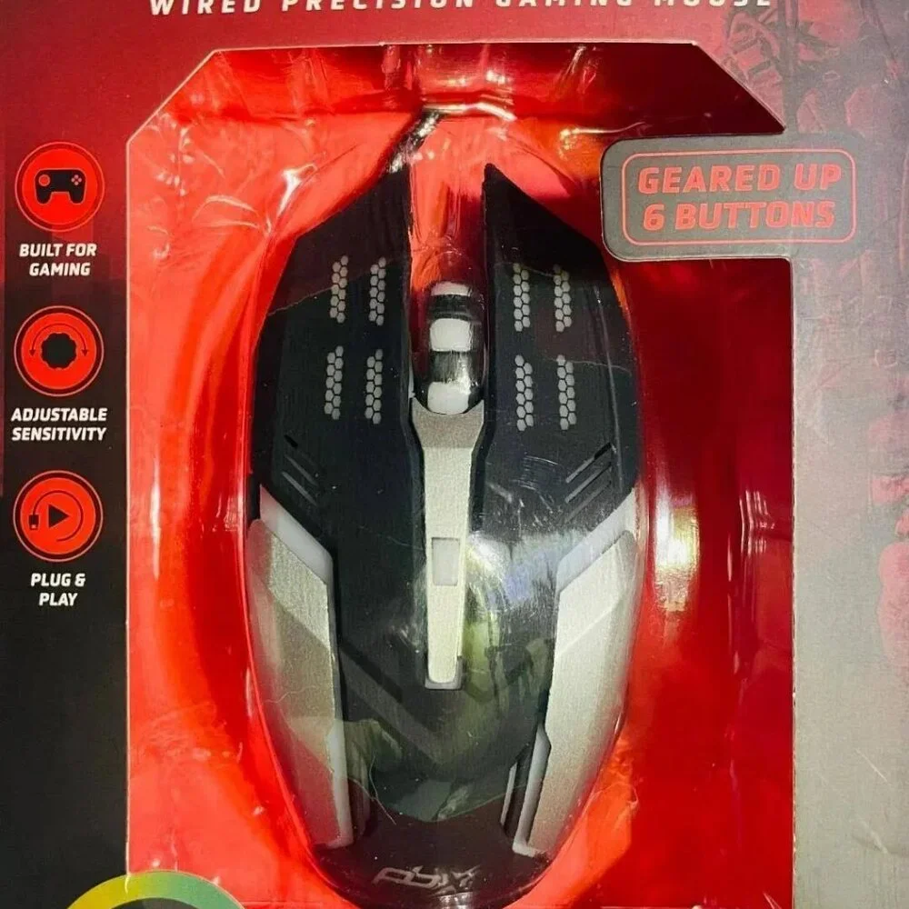 LOT 3 Gladiator‎ Wired Precision Gaming Mouse LED Backlight Geared Up 6 Buttons!